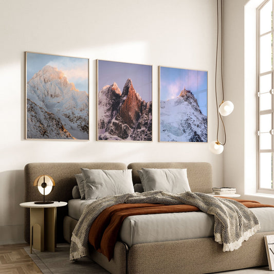 Aiguilles Midi Triptychon Druck - Papier 200 g/m², 300 DPI, 5x7 Bis A0