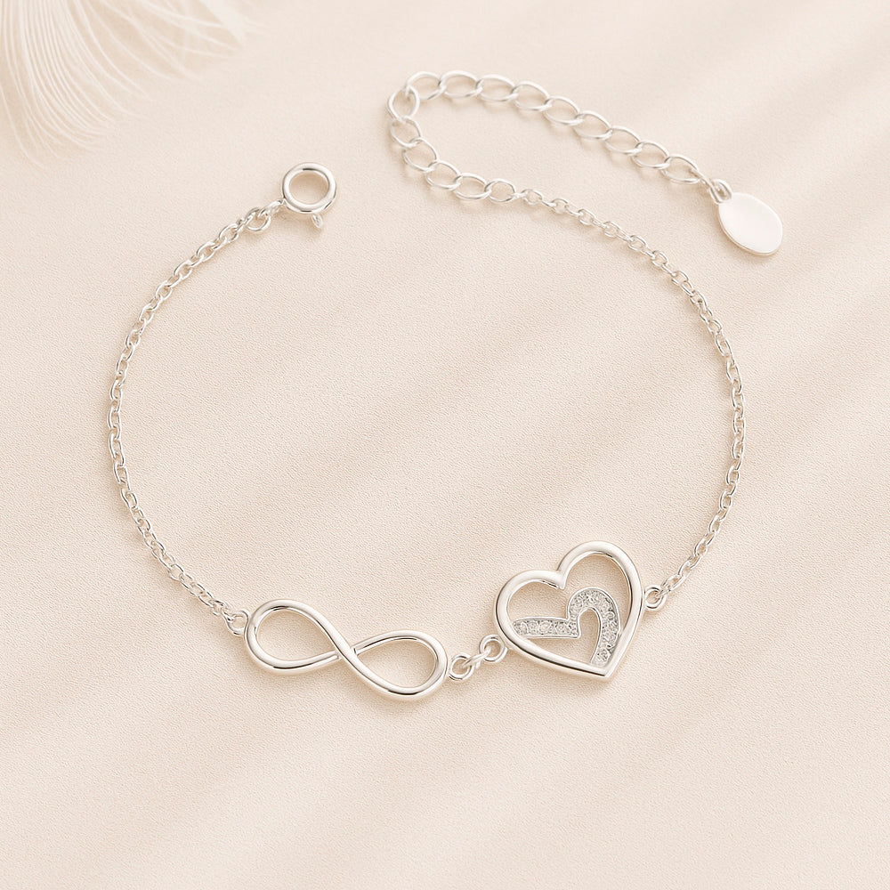 Brățară din oțel inoxidabil, Inimă Eternă, 17+5cm