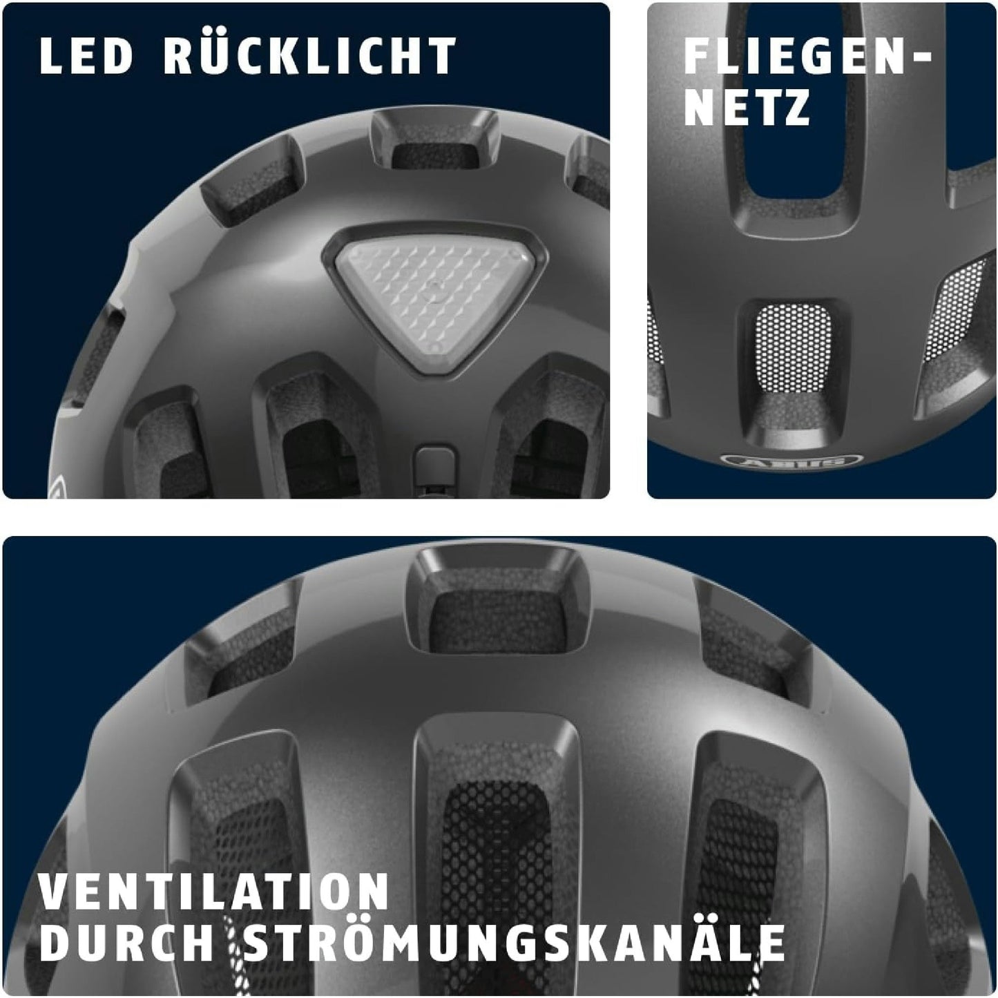 ABUS Youn-I 2.0 Titan - Lichtleistung Hoch, Gewicht Leicht, Größenverstellung