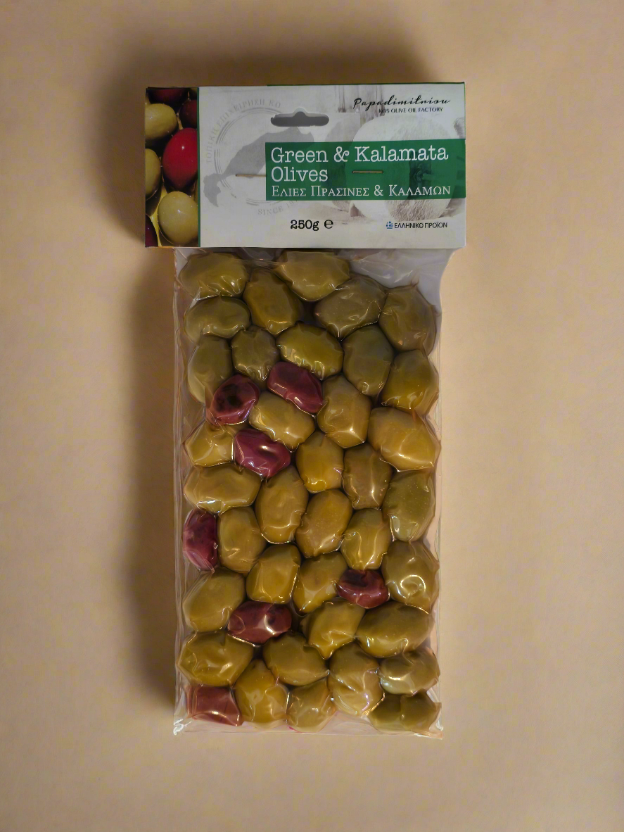 Roubier Kalamata Oliven - Gemischt Kapazität 250 g, Vakuumverpackt