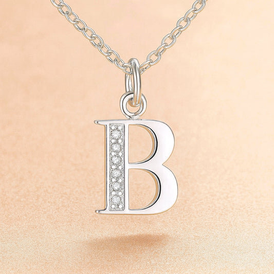 Colier cu pandantiv din argint 925, diverse litere, 45cm