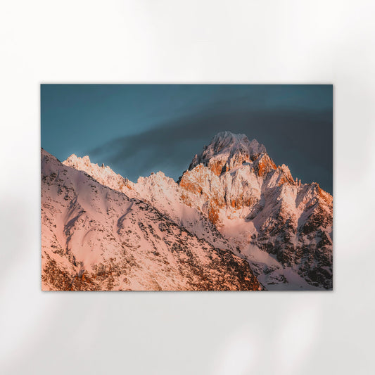 Aiguille Du Chardonnet Sonnenuntergang - Größe 30x40 cm, 200 g/m²