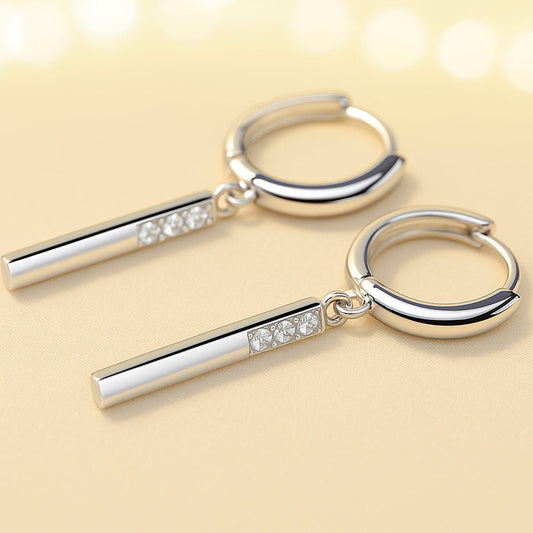 Cercei din argint 925, bare de zirconiu cubic