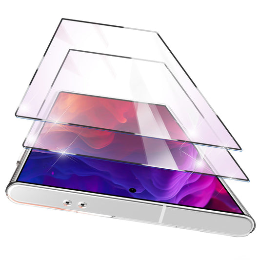 NALIA Set 2x Schutzglas & 1x Applikator für Samsung Galaxy S24 Ultra Glas, Klarer Displayschutz & Schablone, 9H Glasfilm