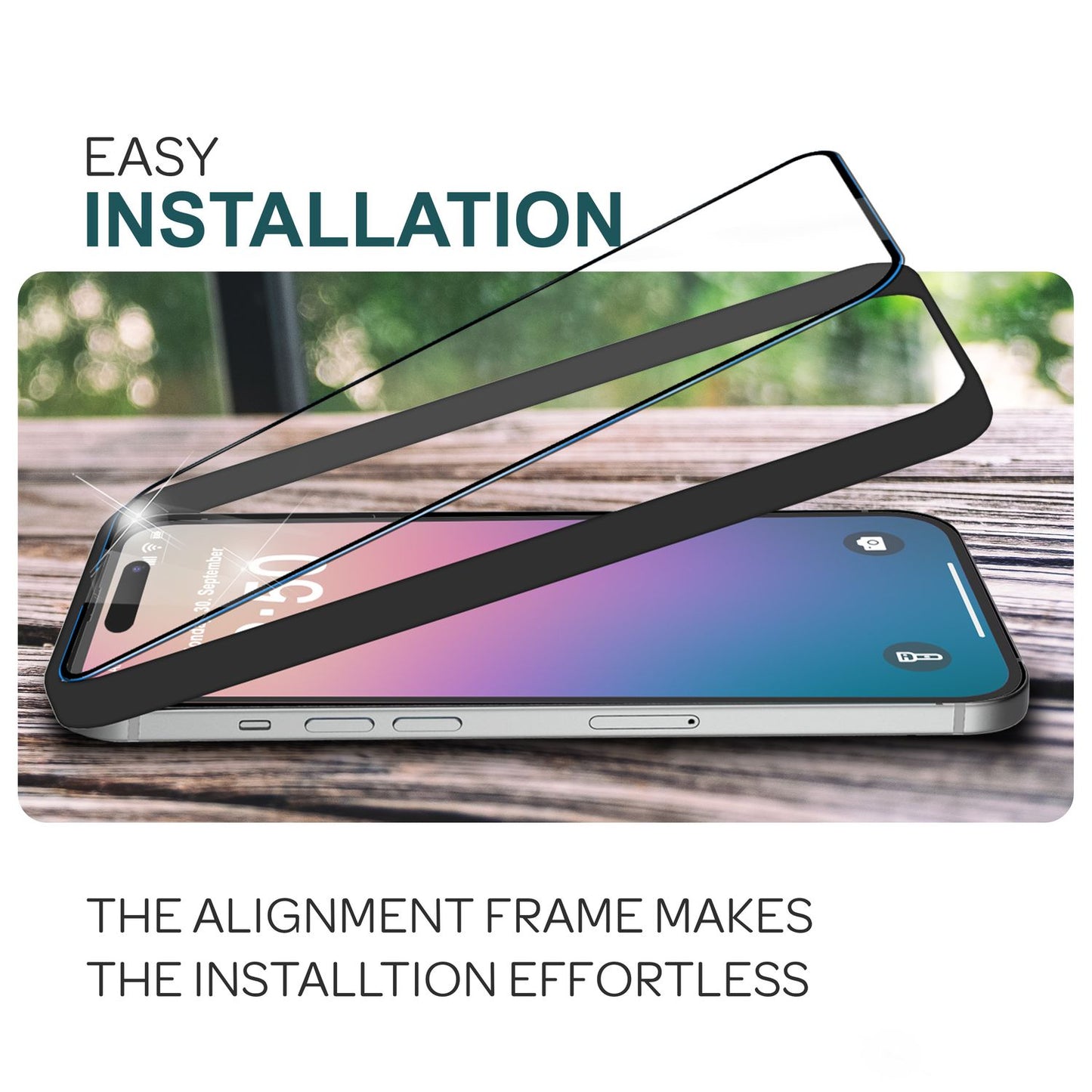 NALIA 3in1 Schutzglas Set - 9H Härte, 2x Schutzglas, Montage Rahmen Für iPhone 16 Pro Max