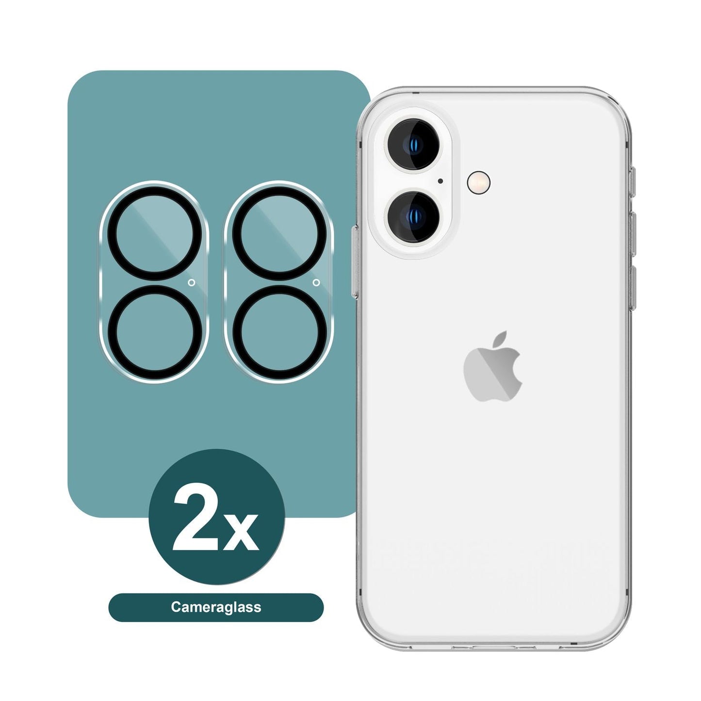 NALIA 2x Kamera Schutzglas für iPhone 16 Plus, Klarer Linsenschutz für Rückkamera, Transparenter Kameraschutz Kameraglas