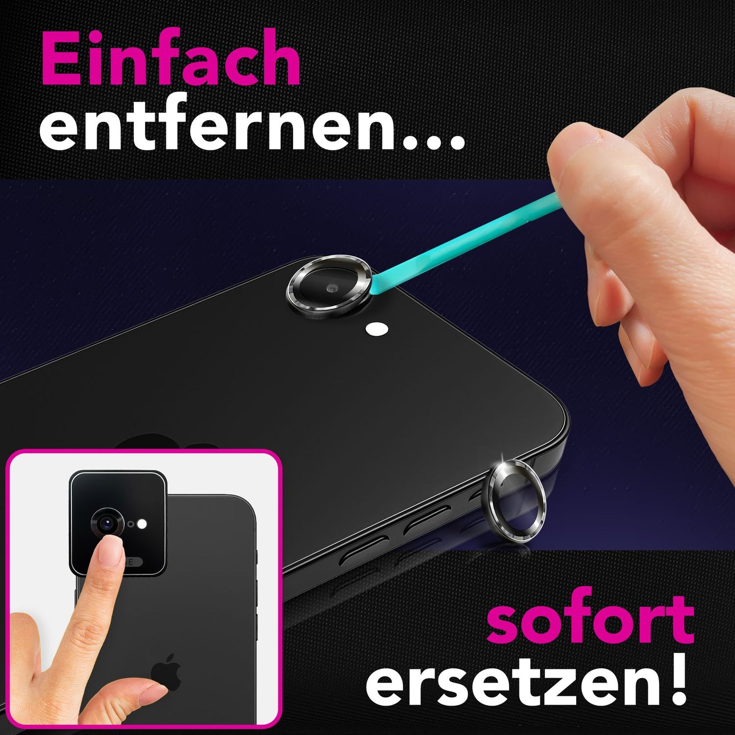 NALIA Focus.Pro CLX Kamera Schutzglas Ultra-Klar - 9H Härte, Anti-Reflex Ring, Hüllen-Kompatibel