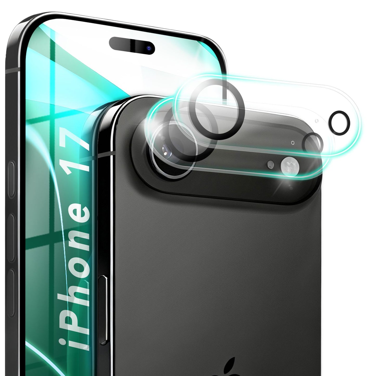 NALIA Kameraglas Focus.X2 MAX für Apple iPhone 17 Air (Klarer Kameraschutz) – 2er Set, 9H Schutzglas mit Schwarzring-Technologie, Volle Objektiv-Abdeckung, Fotoecht, für Hüllen