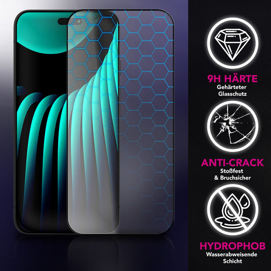 NALIA ArmorGlassX Ultra Klarer Displayschutz - 9H Härte, 2x Schutzgläser, Schwarzer Rahmen