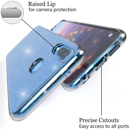 NALIA Glitter Hülle kompatibel mit Huawei P20 Lite Glitzer Handyhülle Case Cover