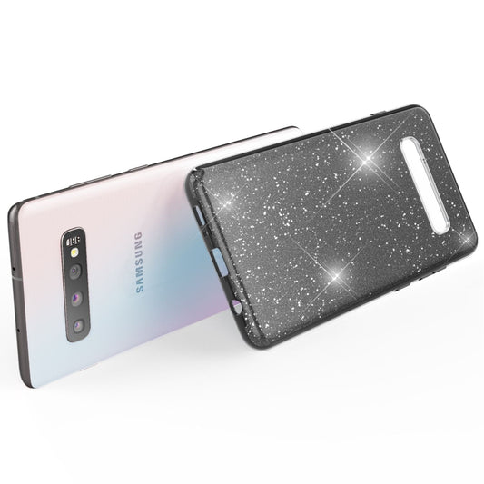 NALIA Hülle kompatibel mit Samsung Galaxy S10, Glitzer Slim Case Back Cover Etui