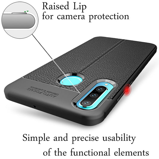 NALIA Huawei P30 Lite Schutzhülle Leder Optik Elegant Hochwertig - Slim Dünn Stoßfest