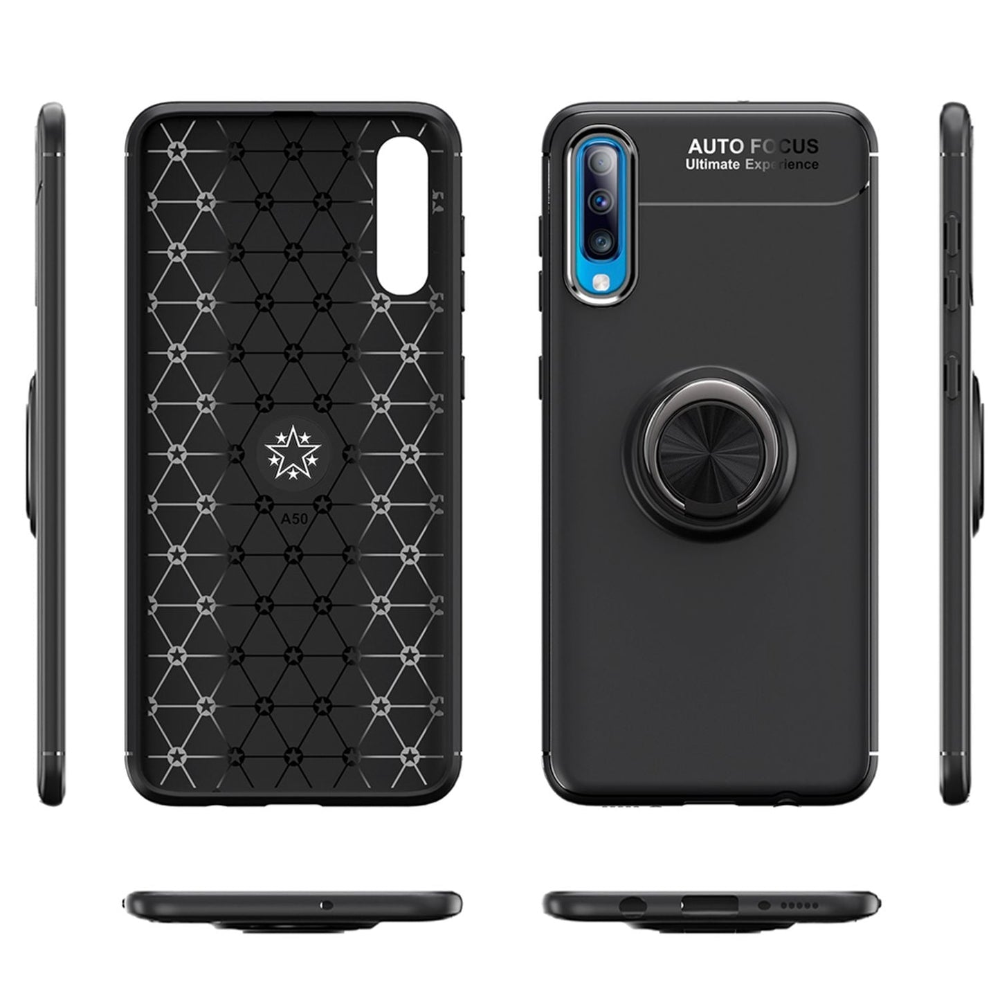 NALIA 360° Ring Handy Hülle für Samsung A70, Case Cover Schutz Tasche Schale TPU