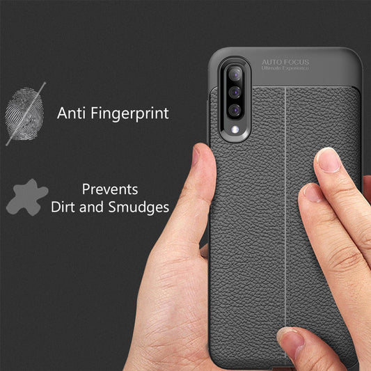 NALIA Leder Look Handy Hülle für Samsung Galaxy A50, Schutz Case Cover Bumper