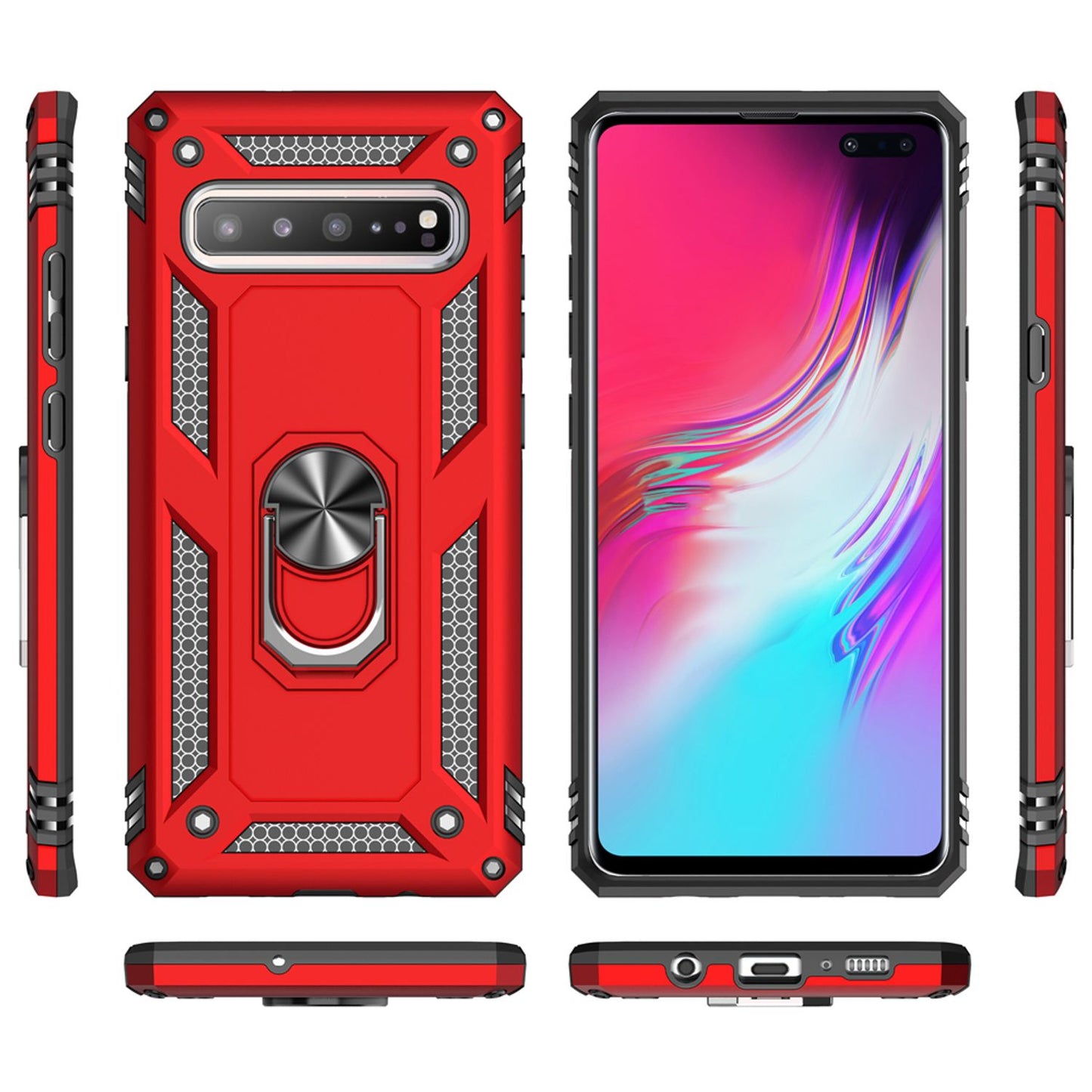 NALIA Ring Handy Hülle für Samsung Galaxy S10 5G, 360 Grad Schutz Case Cover