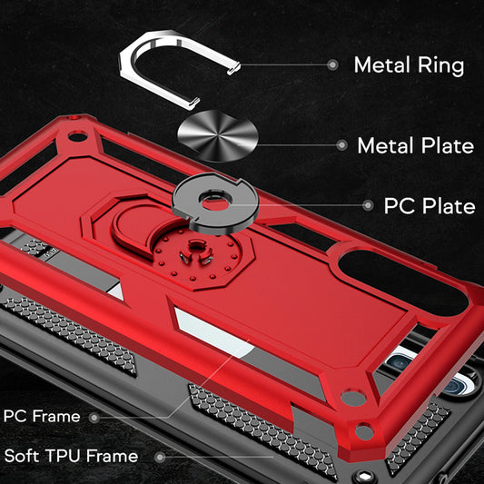 NALIA Ring Handy Hülle für Samsung Galaxy A70, 360 Grad Schutz Case Cover Tasche