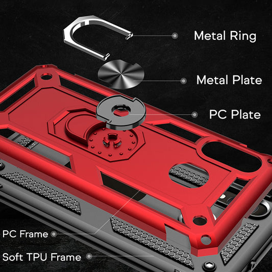 NALIA Ring Handy Hülle für Samsung Galaxy A20e, Case Cover Display Schutz Glas