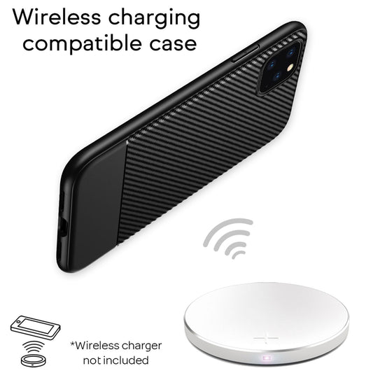 NALIA Carbon Look Handy Hülle für iPhone11 Pro Max, TPU Case Cover Bumper Schutz