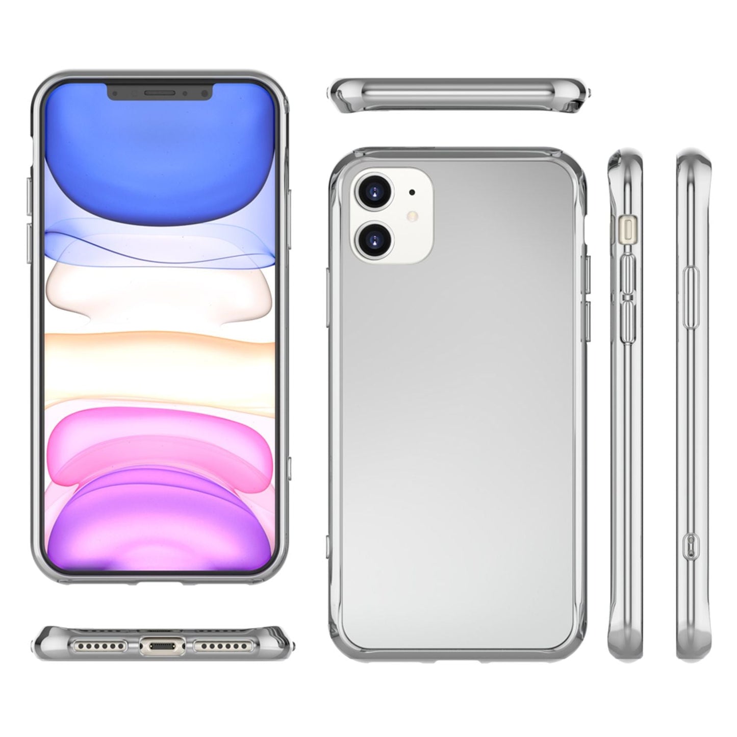 NALIA Spiegel Hart Glas Hülle für iPhone 11, Mirror Case 9H Tempered Cover