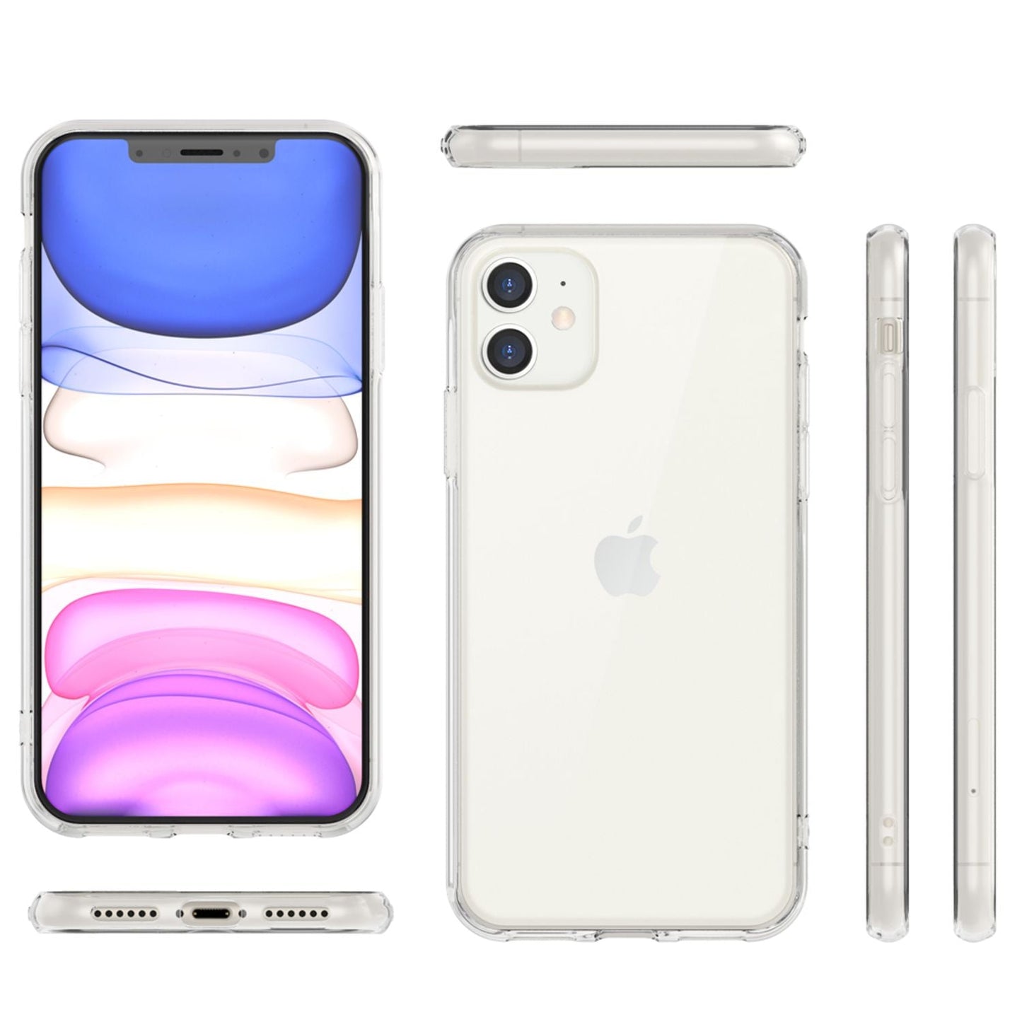 NALIA Hartglas Handy Hülle für iPhone 11, Durchsichtiges Hardcase Cover Tasche