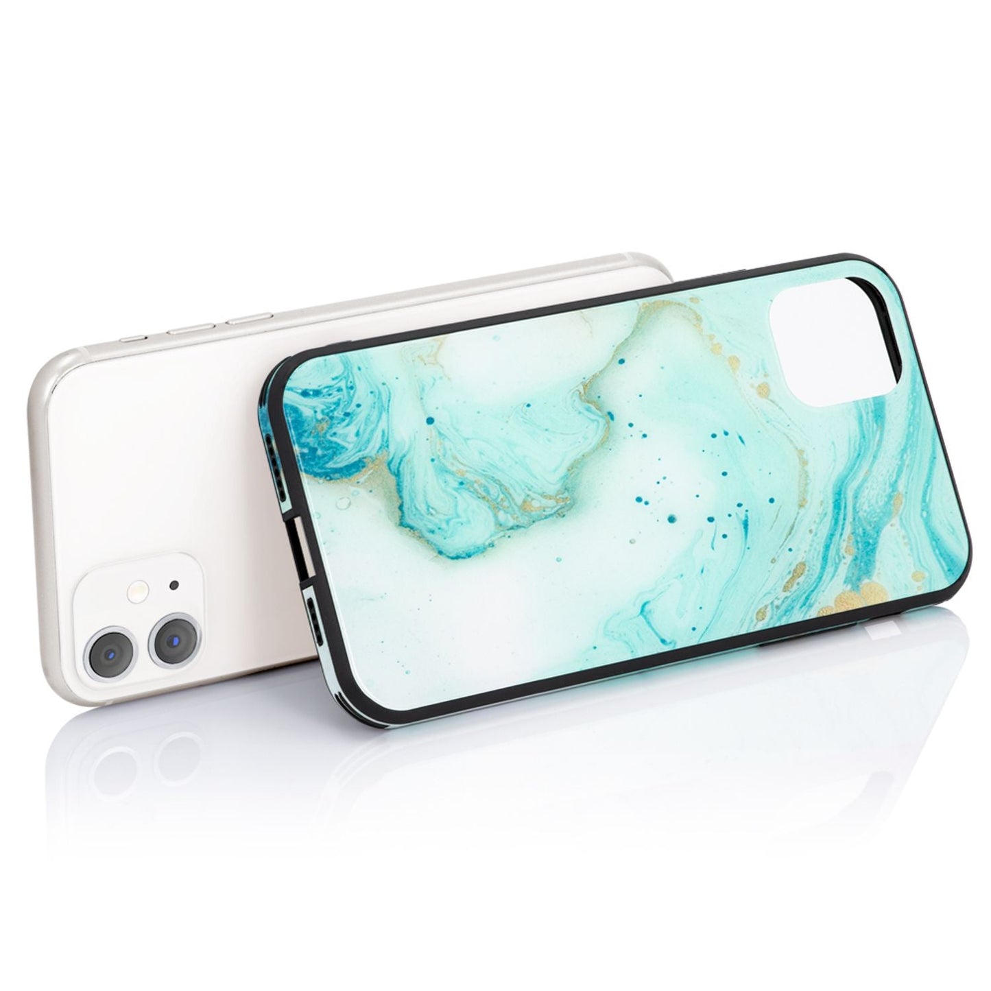 NALIA Hartglas Hülle Marmor Design - 9H Glas iPhone 11 Passform