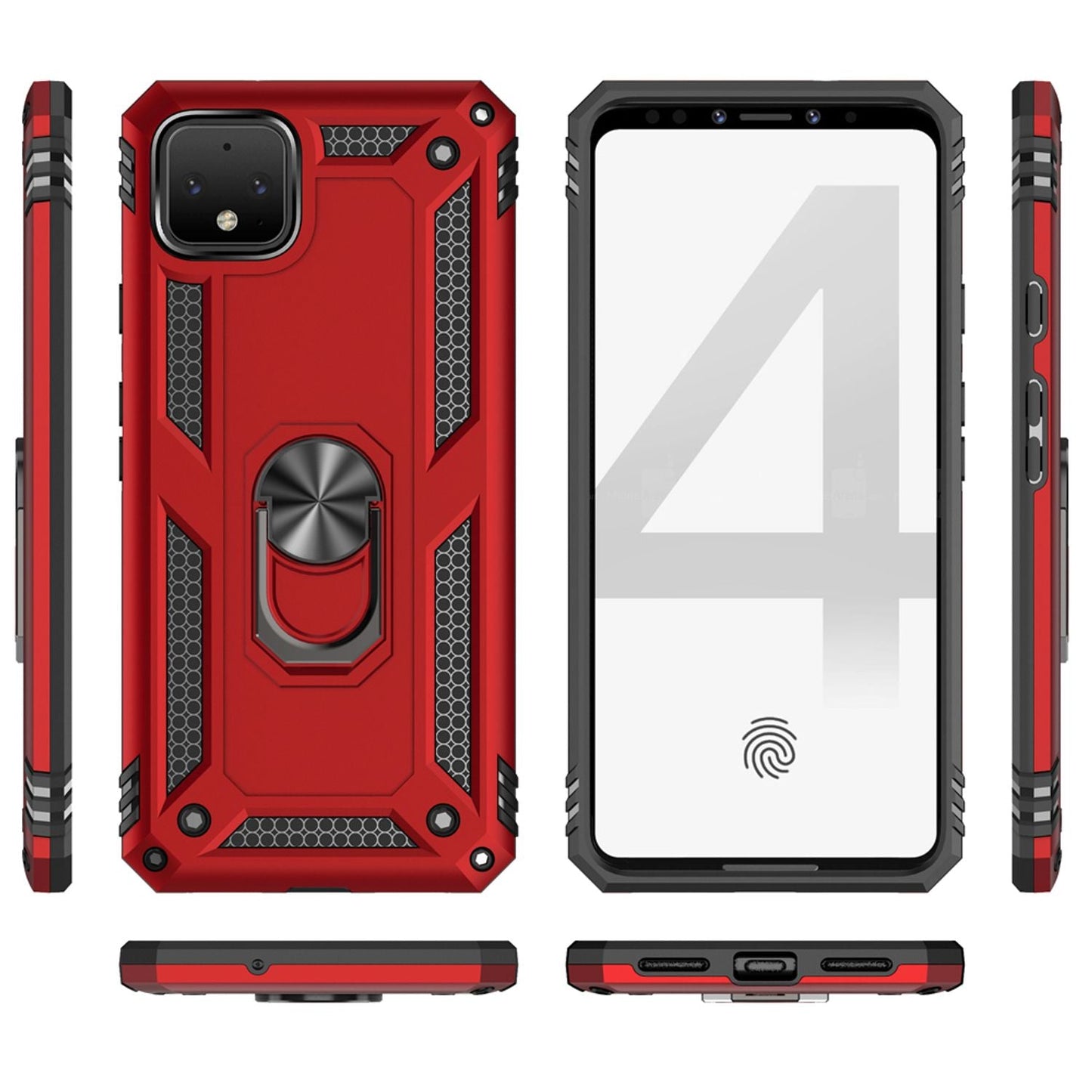 NALIA Ring Handy Hülle für Google Pixel 4 XL, Case für magnetische Halterung