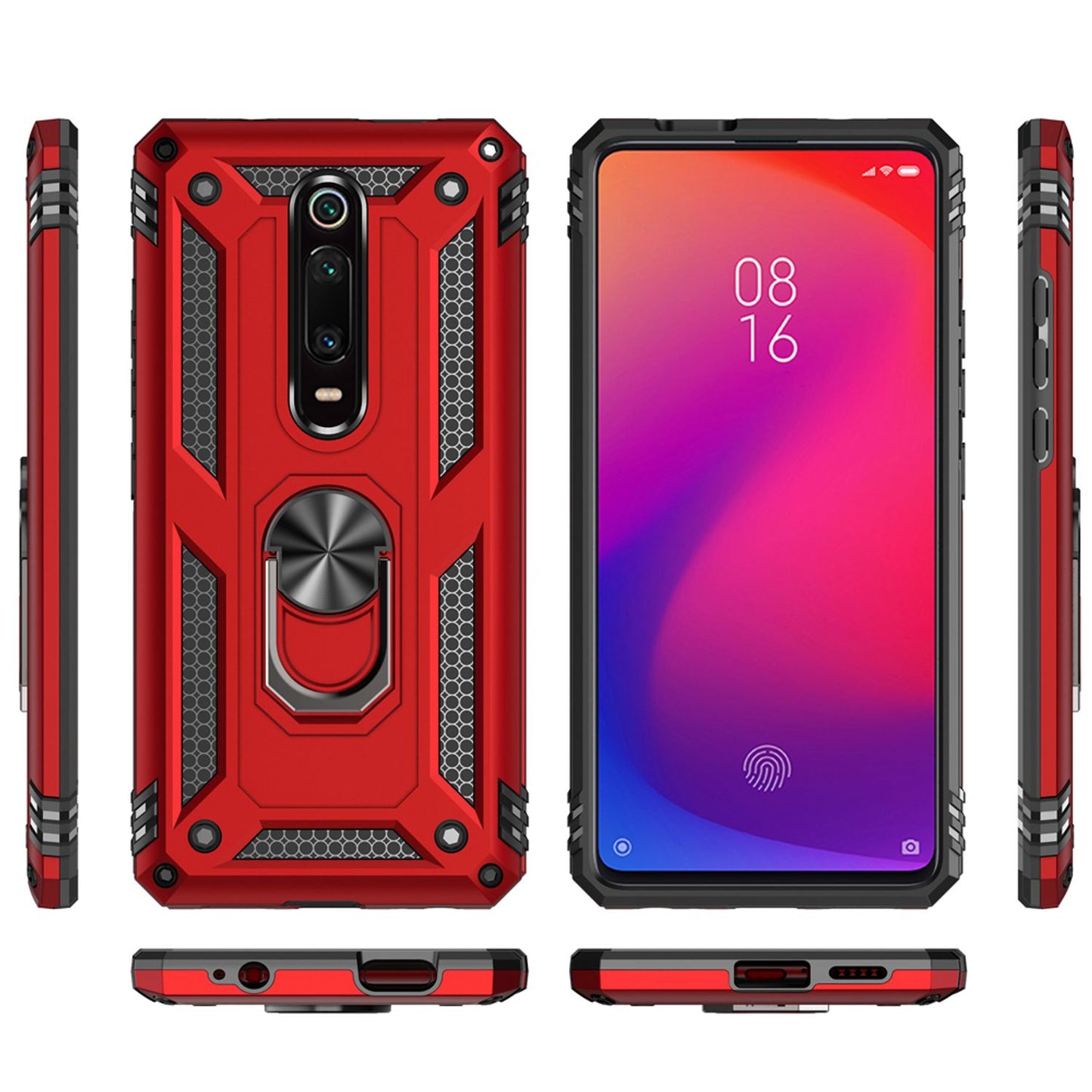 NALIA Ring Case für Xiaomi Mi 9T / 9T Pro Hülle, Stoßfeste Handyhülle mit Halter