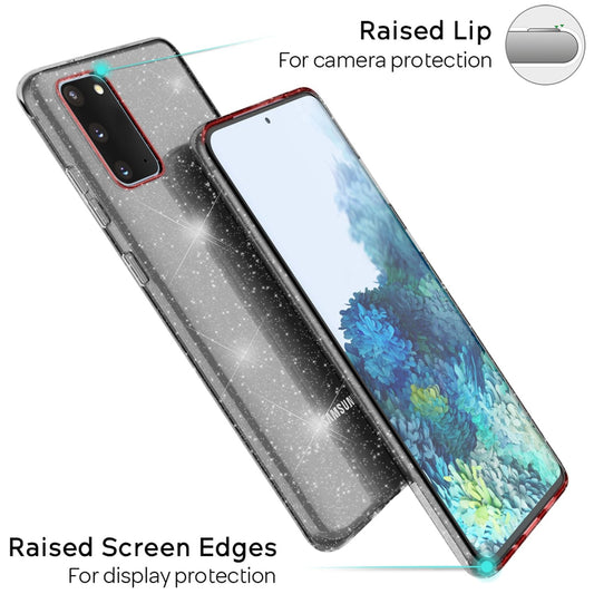NALIA Glitzer Handyhülle für Samsung Galaxy S20, Silikon Handy Schutz Hülle Tasche