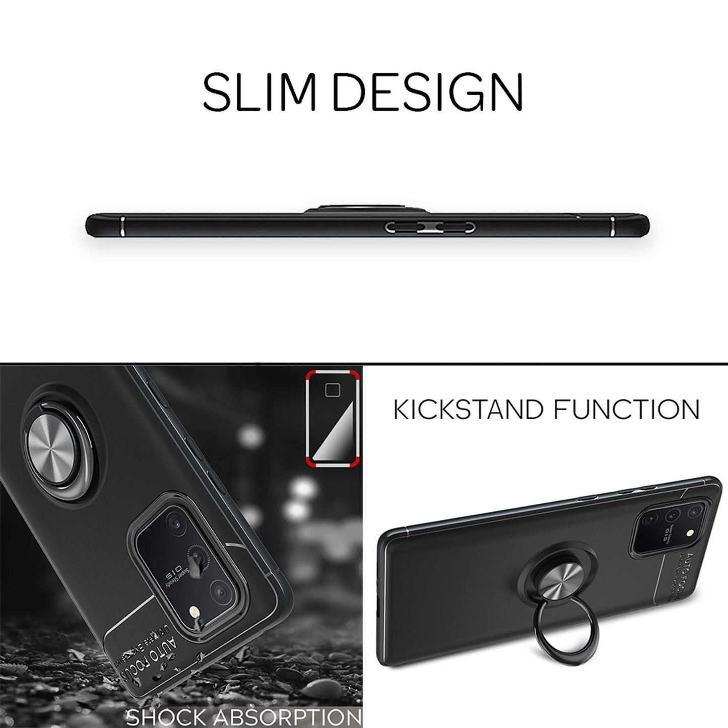 Husă NALIA cu suport rotativ la 360° - Compatibilă cu Galaxy S10 Lite, material silicon