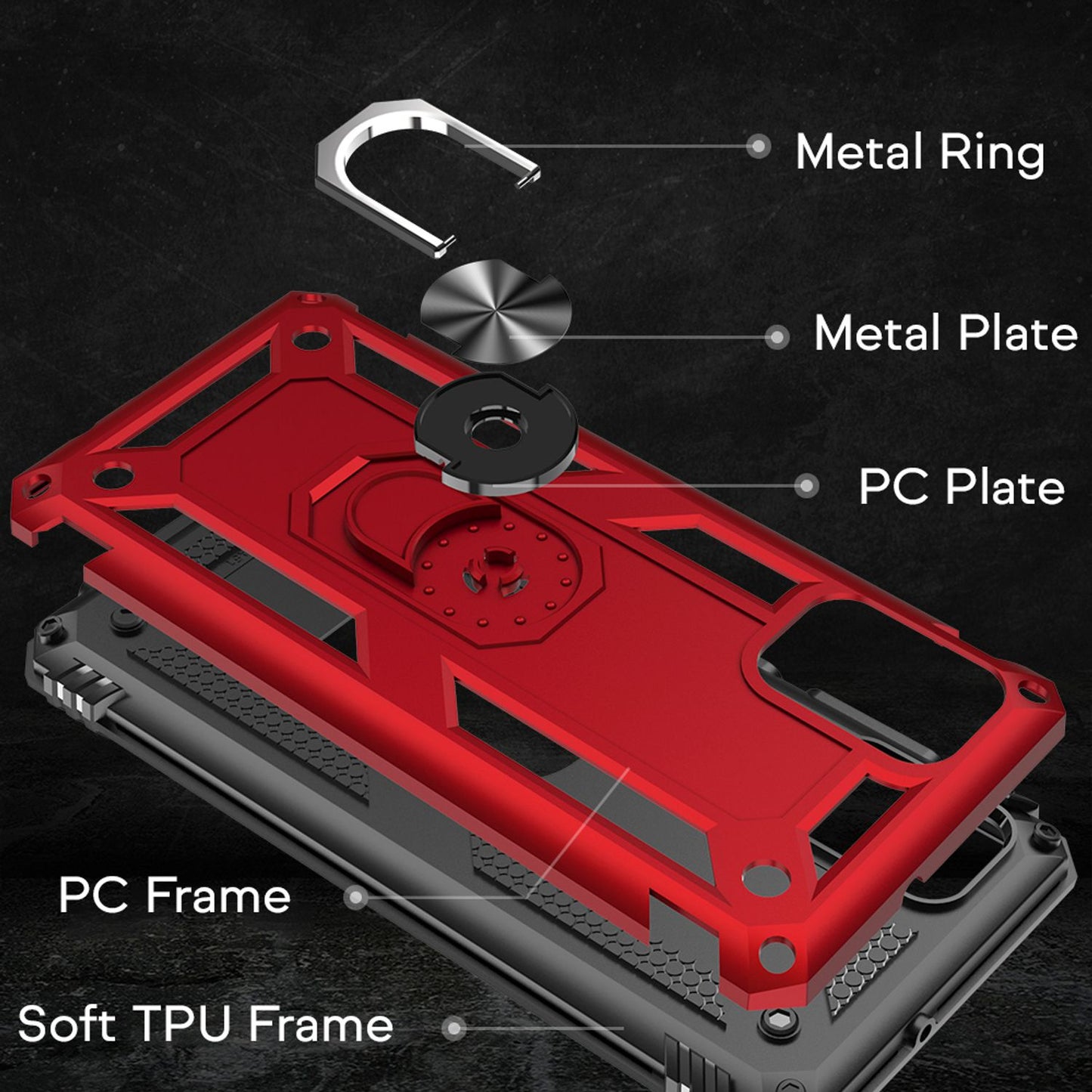 NALIA Ring Hülle für Samsung Galaxy A51, Handy Schutz Tasche Cover Case Bumper