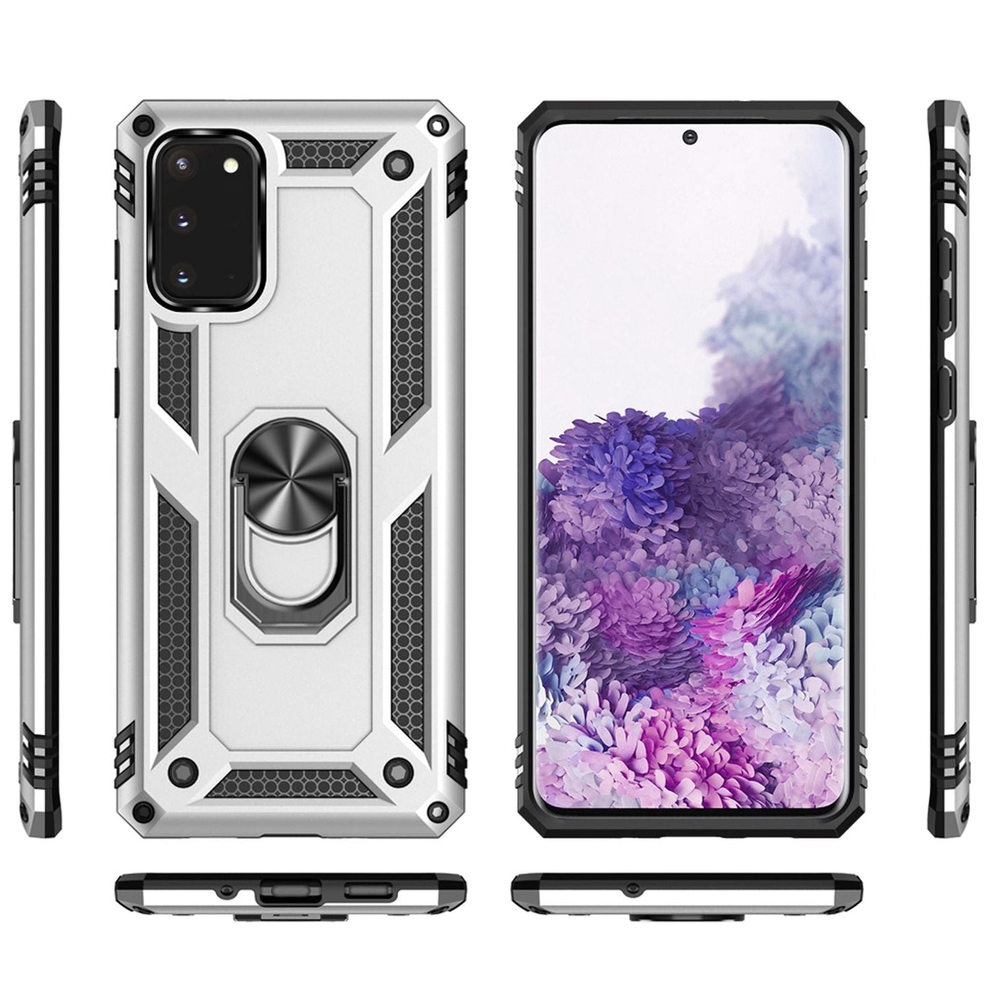 NALIA Ring Hülle für Samsung Galaxy S20, Handy Schutz Tasche Cover Case Bumper