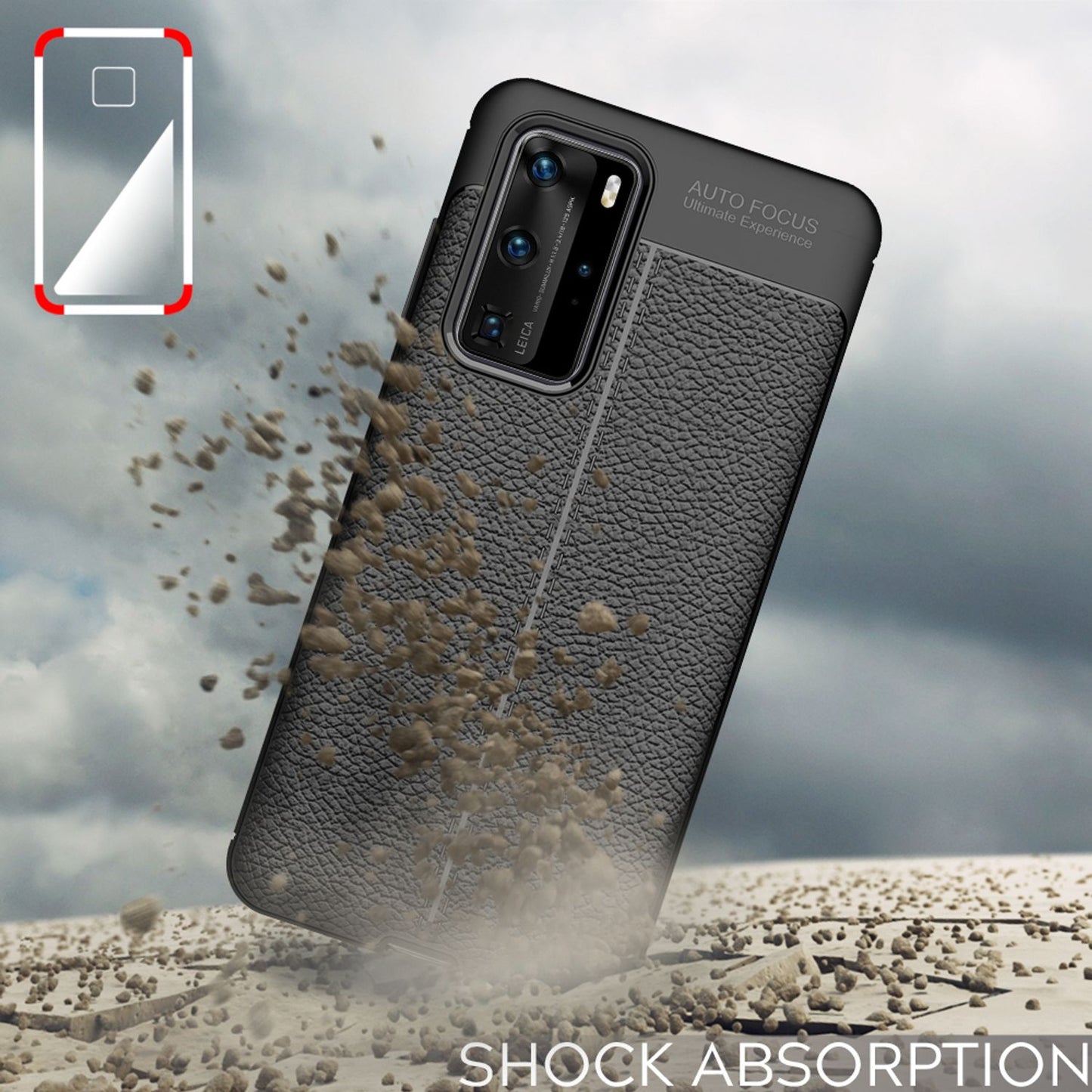 NALIA Huawei P40 Pro Lederoptik Hülle Slim Stoßfest Dünn