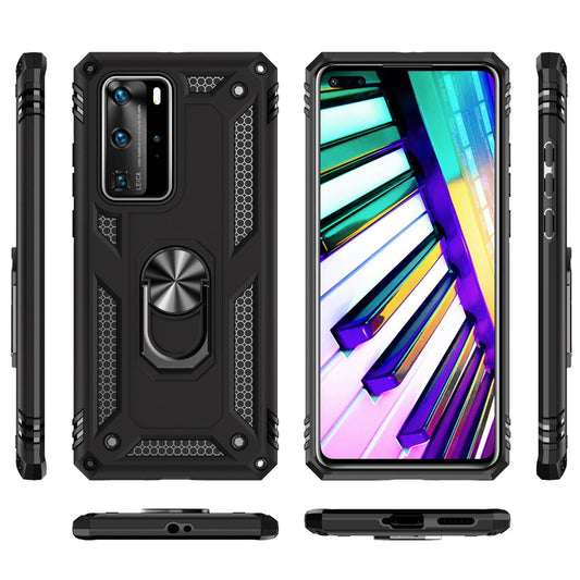 NALIA Ring Hülle für Huawei P40 Pro, Handy Schutz Tasche Cover Case Bumper Etui
