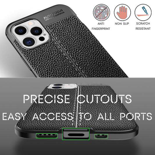 NALIA Leder Case für iPhone 12 Pro Max, Silikon Handy Hülle Schutz Tasche Cover