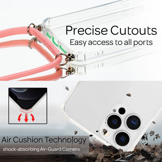Husă de telefon NALIA cu lanț pentru iPhone 12 Pro Max, husă rigidă cu cablu și protecție
