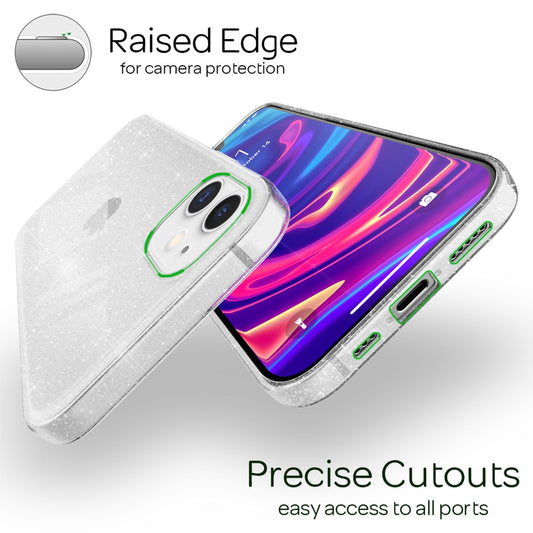 NALIA Glitzer Hülle für iPhone 12 / iPhone 12 Pro, Bling Handy Cover Schutz Case