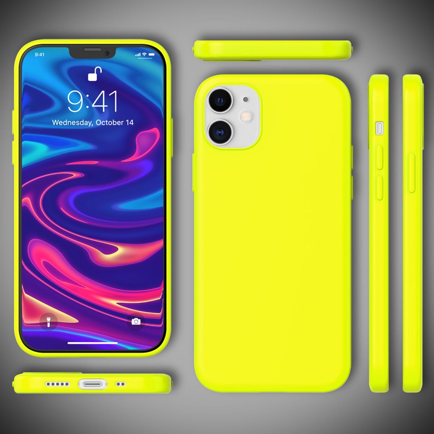 NALIA Neon Handy Hülle für iPhone 12 mini, Slim Case Cover Schutz Tasche Bumper
