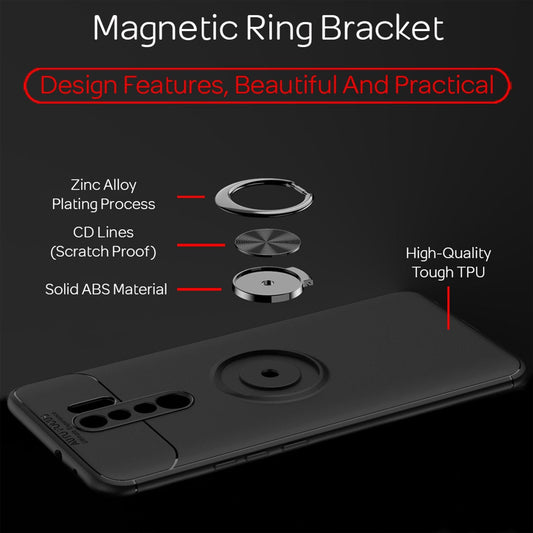 NALIA Ring Handy Hülle für Xiaomi Redmi 9, Silikon Case Cover mit Finger Halter