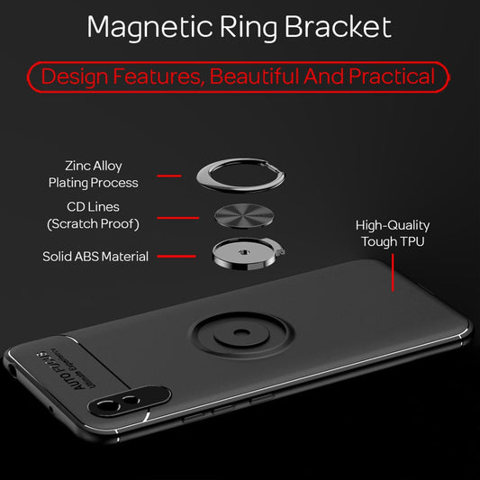 NALIA Ring Handy Hülle für Xiaomi Redmi 9A, Schutz Phone Case Tasche Etui Bumper