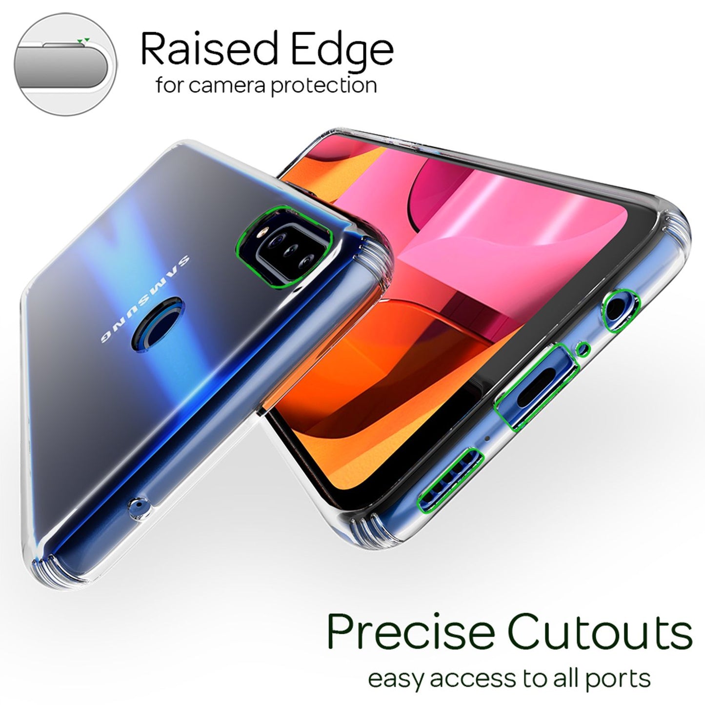 Husă de telefon NALIA transparentă pentru Galaxy A20s - rezistentă la zgârieturi, formă subțire