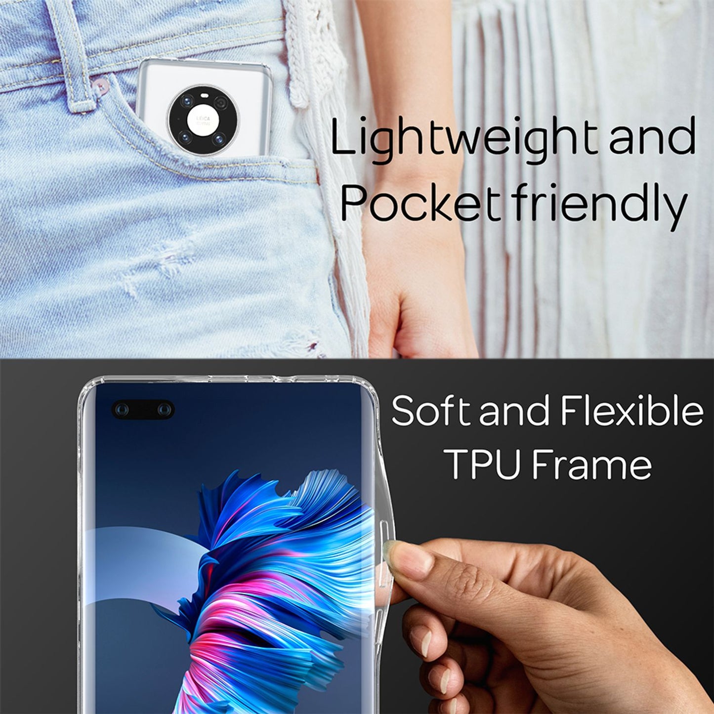 NALIA Klare Handyhülle - Transparente Hülle Huawei Mate 40 Pro - Größe Passgenau Dünn Kratzfest