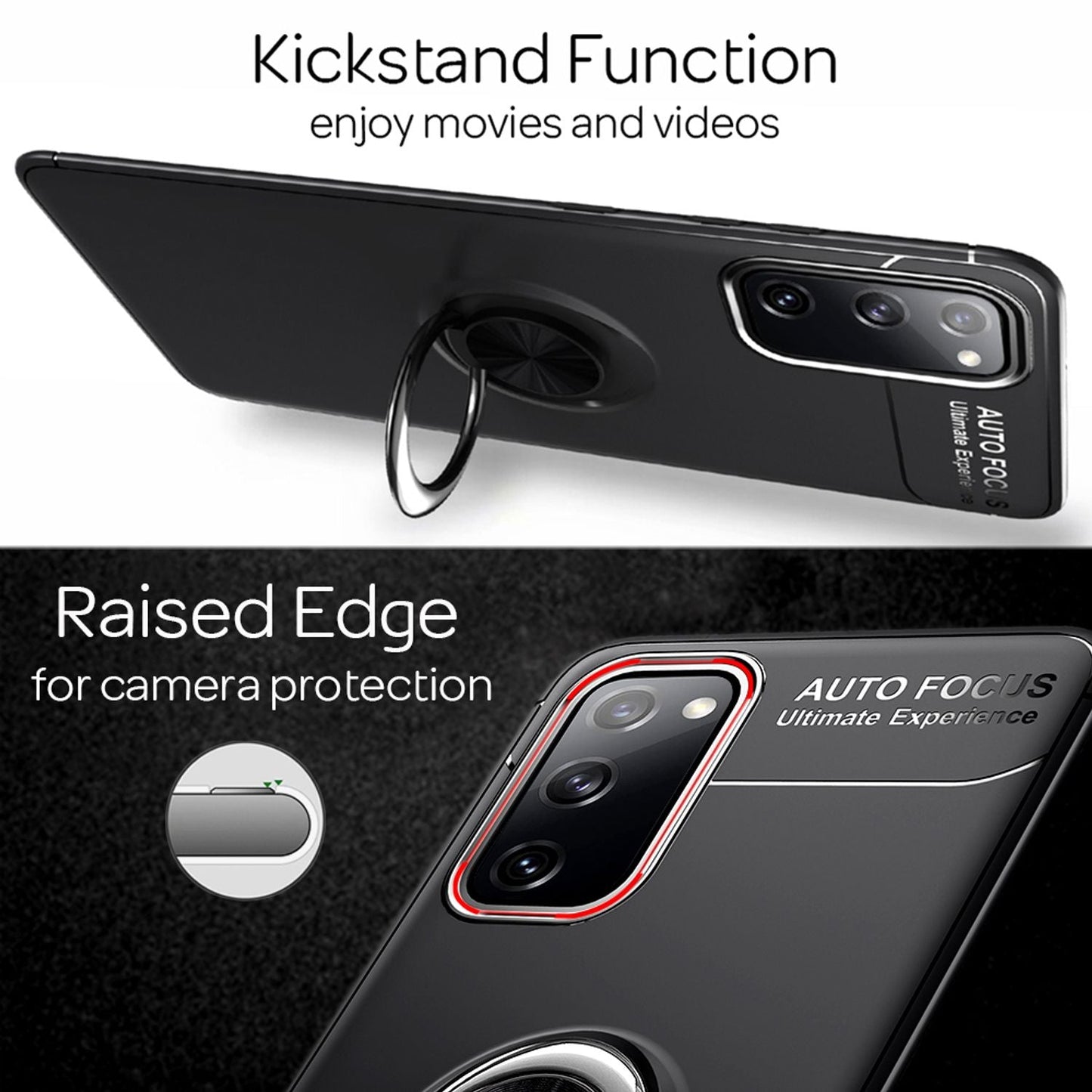 NALIA Ring Case Grip360 Suport inel rotativ cu operare cu o singură mână - Suport inel 360°, compatibil cu Galaxy S20 FE