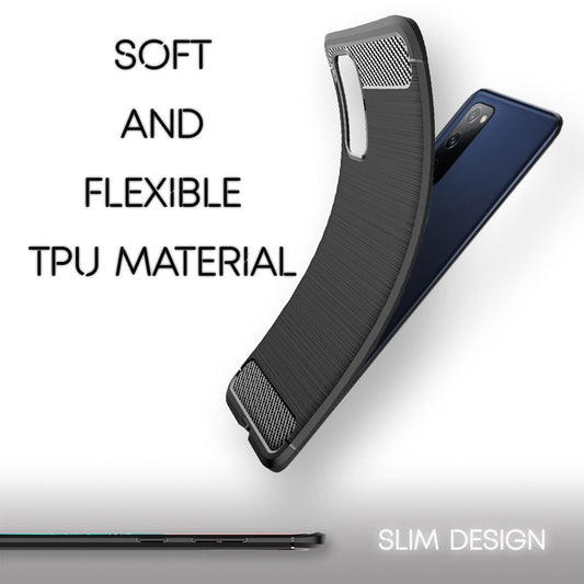 NALIA Carbon Case für Samsung Galaxy S20 FE, Silikon Handy Hülle Schutz Cover