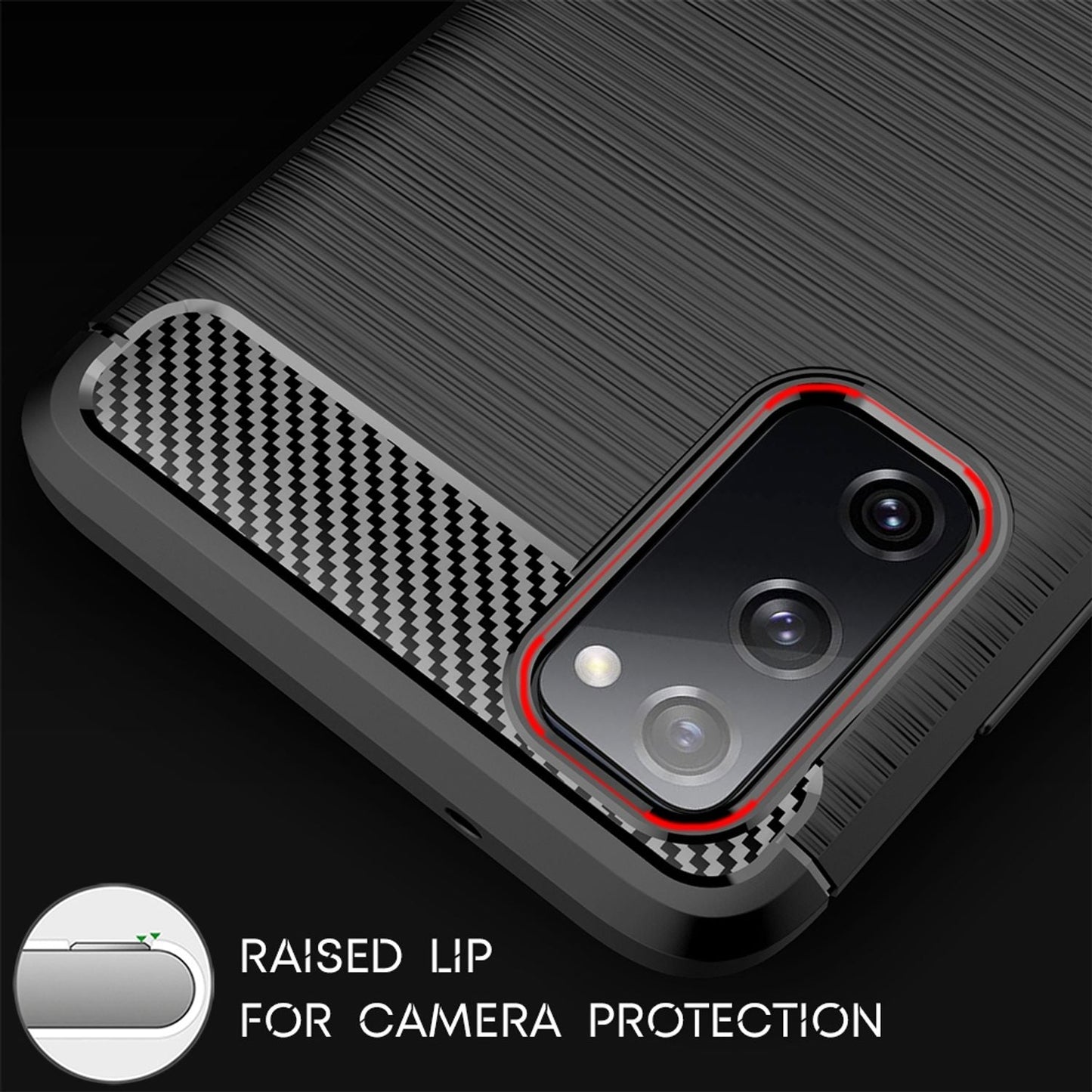 NALIA Carbon Case für Samsung Galaxy S20 FE, Silikon Handy Hülle Schutz Cover