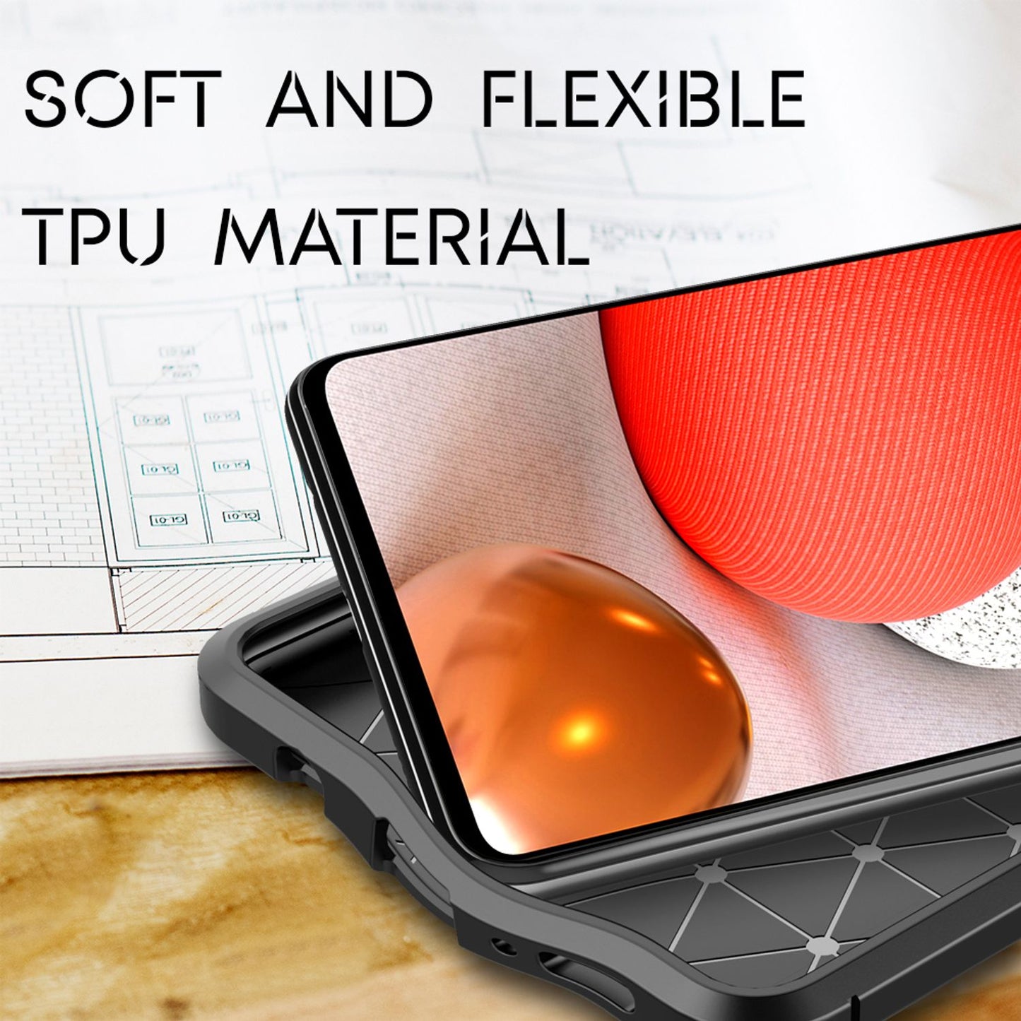 Husă din piele NALIA, silicon - aspect subțire, cu aspect de piele, dimensiuni potrivite pentru Galaxy A42 5G, rezistentă la șocuri