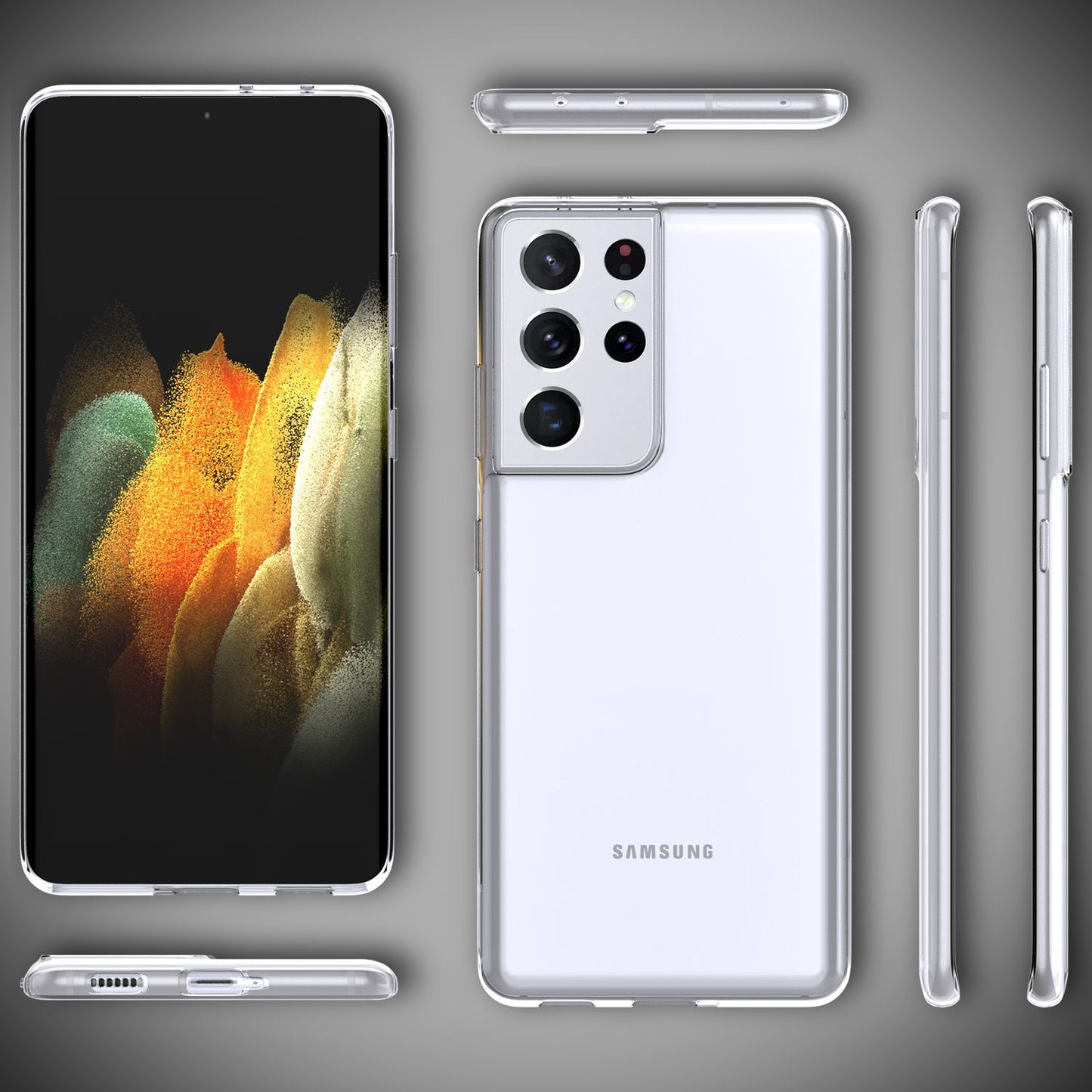 NALIA AirFlex Hülle Galaxy S21 Ultra Transparente Silikon Schutz Hülle - 0,7 mm Dicke, Gewicht 9 g