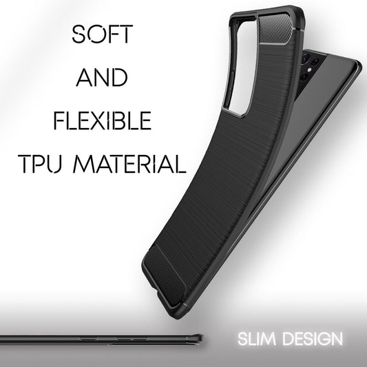 Husă de telefon NALIA Design pentru Samsung Galaxy S21 Ultra, aspect carbon