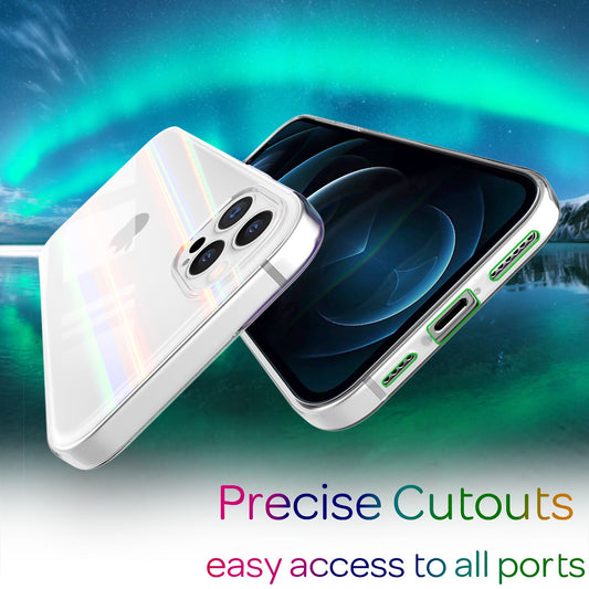 NALIA IPhone 12 Pro Max Klar Hartglas Hülle Regenbogen Cover Kratzfest - Passend Für IPhone 12 Pro Max Dicke 0,4 mm