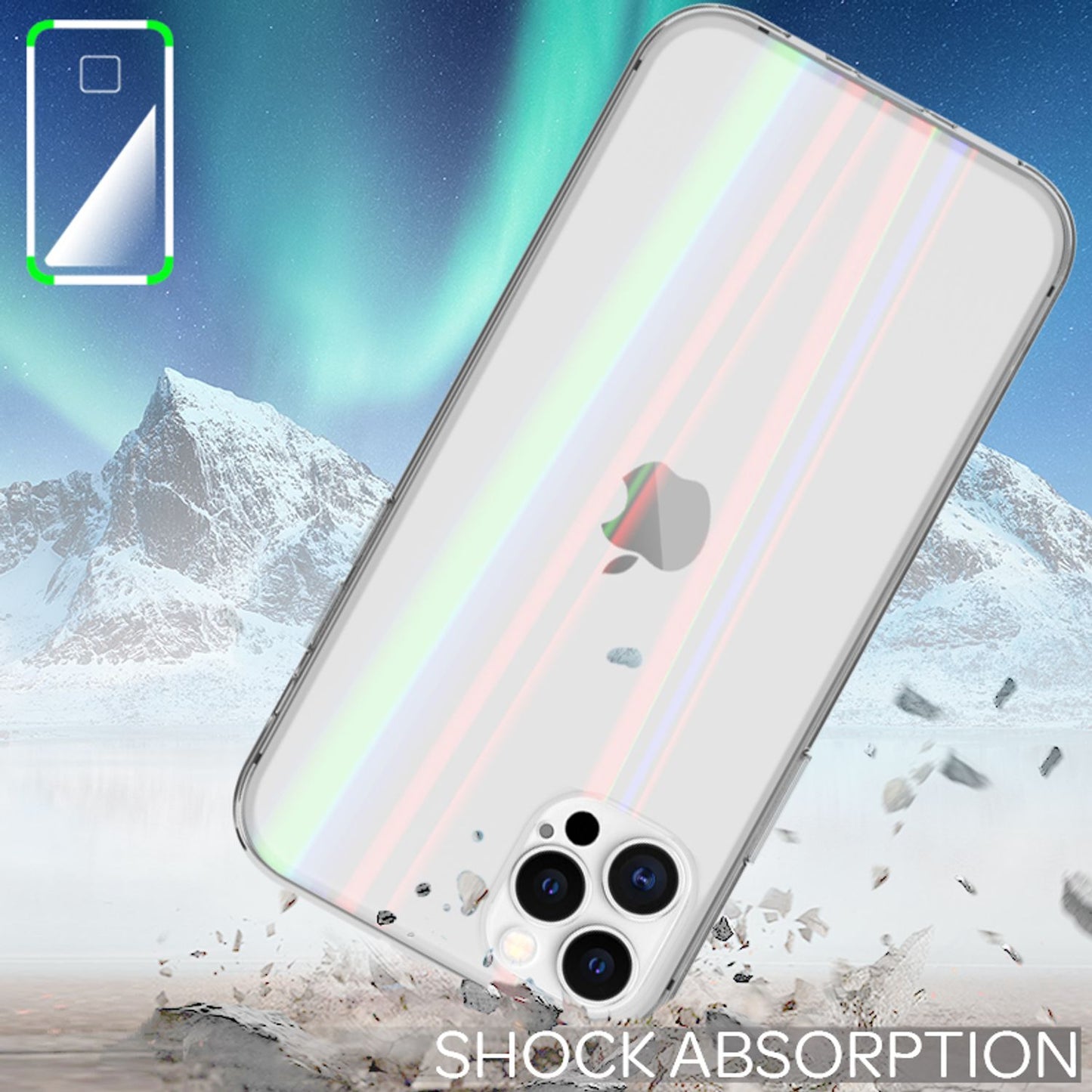 NALIA IPhone 12 Pro Max Klar Hartglas Hülle Regenbogen Cover Kratzfest - Passend Für IPhone 12 Pro Max Dicke 0,4 mm