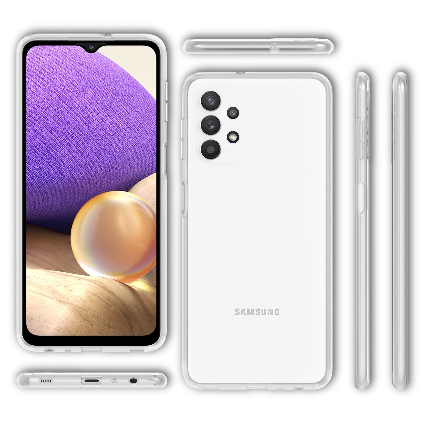 NALIA 360Guard Hülle Transparenter Rundumschutz - Kompatibel Galaxy A32 5G, Passgenau, Dünn